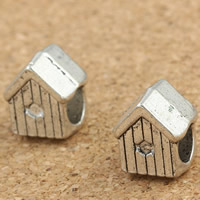 Zinc Alloy European Beads House antique silver color plated without troll lead & cadmium free Approx 5mm Sold By Bag