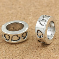 Zinc Alloy Jewelry Beads Rondelle antique silver color plated large hole lead & cadmium free Approx 8mm Sold By Bag