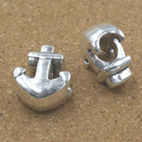 Zinc Alloy European Beads Anchor antique silver color plated nautical pattern & without troll lead & cadmium free Approx 5mm Sold By Bag
