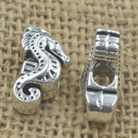 Tibetan Style European Beads, Seahorse, antique silver color plated, without troll, lead & cadmium free, 19x12x9mm, Hole:Approx 4mm, 30PCs/Bag, Sold By Bag