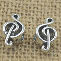 Zinc Alloy European Beads Music Note antique silver color plated without troll lead & cadmium free Approx 5mm Sold By Bag