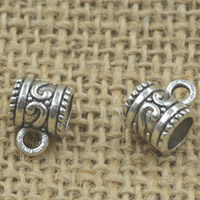 Tibetan Style Bail Beads, Column, antique silver color plated, lead & cadmium free, 11x8x8mm, Hole:Approx 1.5mm, 5mm, 30PCs/Bag, Sold By Bag