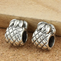 Tibetan Style European Beads, Pineapple, antique silver color plated, without troll, lead & cadmium free, 8x9x11mm, Hole:Approx 5mm, 30PCs/Bag, Sold By Bag