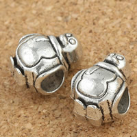 Tibetan Style European Beads, Penguin, antique silver color plated, large hole, lead & cadmium free, 10x13mm, Hole:Approx 6mm, 30PCs/Bag, Sold By Bag