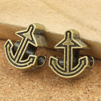 Tibetan Style European Beads, Anchor, antique bronze color plated, nautical pattern & without troll, lead & cadmium free, 16x13x7mm, Hole:Approx 5mm, 30PCs/Bag, Sold By Bag