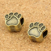 Tibetan Style European Beads Setting, Footprint, antique bronze color plated, without troll, lead & cadmium free, 11x11x8mm, Hole:Approx 5mm, 30PCs/Bag, Sold By Bag