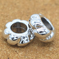 Zinc Alloy European Beads Flat Round platinum color plated without troll lead & cadmium free Approx 4mm Sold By Bag