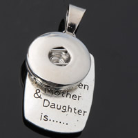 Snap Button Pendant Zinc Alloy plated Mother Day Jewelry & with letter pattern lead & cadmium free 18mm Approx 3-5mm Inner Approx 6mm Sold By PC