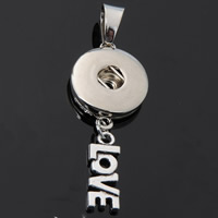 Snap Button Pendant Zinc Alloy word love plated with letter pattern lead & cadmium free 18mm Approx 3-5mm Inner Approx 6mm Sold By PC