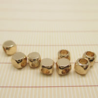 Brass Jewelry Beads, Square, 24K gold plated, lead & cadmium free, 3x3mm, Hole:Approx 1-2mm, 10PCs/Bag, Sold By Bag