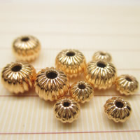 Perline in ottone, zucca, 24k oro placcato, formato differente per scelta, assenza di piombo & cadmio, Foro:Appross. 1-2mm, 10PC/borsa, Venduto da borsa