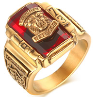خاتم إصبع الرجل الفولاذ المقاوم للصدأ, مع بلور, بالذهب الحقيقي, حجم مختلفة للاختيار & مع نمط إلكتروني & للرجل & الأوجه & أسود, 20mm, تباع بواسطة PC