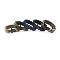 Survival Bracelets, Paracord, plastic Side Release Buckle, for man, more colors for choice, 230mm, 5Strands/Bag, Sold By Bag