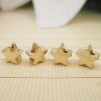 Brass Jewelry Beads, Star, 24K gold plated, lead & cadmium free, 5x2.6mm, Hole:Approx 1-2mm, 10PCs/Bag, Sold By Bag