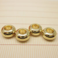 Perline in ottone, Tamburo, 24k oro placcato, formato differente per scelta, assenza di piombo & cadmio, Foro:Appross. 1-2mm, 10PC/borsa, Venduto da borsa
