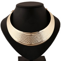 Mode-Halskette, Zinklegierung, mit Verlängerungskettchen von 18.5cm, goldfarben plattiert, frei von Blei & Kadmium, 37mm, Innendurchmesser:ca. 95mm, verkauft per ca. 11.5 ZollInch Strang