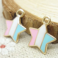 Zinc Alloy Star Pendant gold color plated enamel lead & cadmium free Approx 1-2mm Sold By Bag