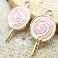 Tibetan Style Enamel Pendants, Candy, gold color plated, lead & cadmium free, 27x14x2mm, Hole:Approx 1-2mm, 20PCs/Bag, Sold By Bag