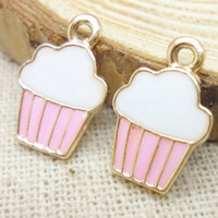 Zinc Alloy Enamel Pendants Cake gold color plated lead & cadmium free Approx 1-2mm Sold By Bag