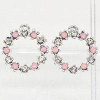 Zinc Alloy Rhinestone Pendants Donut platinum color plated with rhinestone lead & cadmium free Approx 1-2mm Sold By Bag