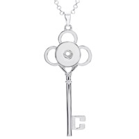 Snap Button Pendant Zinc Alloy Key antique silver color plated lead & cadmium free 18mm Approx 3-5mm Inner Approx 6mm Sold By PC