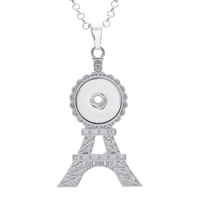 Snap Button Pendant Zinc Alloy Tower platinum color plated lead & cadmium free 18mm Approx 3-5mm Inner Approx 6mm Sold By PC
