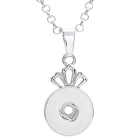 Zinc Alloy Snap Button Pendant Setting platinum color plated lead & cadmium free 18mm Approx 3-5mm Inner Approx 6mm Sold By PC
