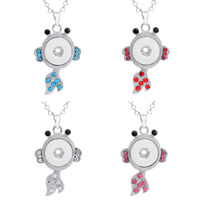 Snap Button Pendant Zinc Alloy Fish platinum color plated with rhinestone lead & cadmium free 18mm Approx 3-5mm Inner Approx 6mm Sold By PC