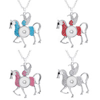 Snap Button Pendant, Tibetan Style, Horse, platinum color plated, with rhinestone, more colors for choice, lead & cadmium free, 18mm, Hole:Approx 3-5mm, Inner Diameter:Approx 6mm, Sold By PC