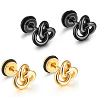Bijoux de piercing d'oreille en acier inoxydable, avec silicone, Placage, unisexe, plus de couleurs à choisir, 9x9mm, Vendu par paire