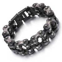 Men Bracelet, Stainless Steel, black ionic, bike chain & different styles for choice & for man, Sold Per Approx 9 Inch Strand