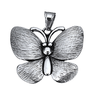 Stainless Steel Animal Pendants, Butterfly, blacken, 44x36x3mm, Hole:Approx 7x9mm, Sold By PC
