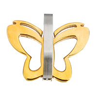 Нержавеющая сталь животных Подвески, нержавеющая сталь, бабочка, Другое покрытие, двухцветный, 36.50x22x8mm, отверстие:Приблизительно 3mm, продается PC