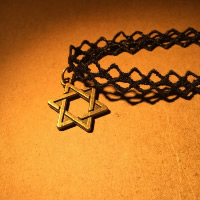 Fashion Choker Necklace Lace with Zinc Alloy with 2.75lnch extender chain Star of David antique bronze color plated for woman nickel lead & cadmium free Sold Per Approx 12.5 Inch Strand
