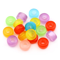 Akryl European perler, Rondelle, gennemskinnelige, blandede farver, 5x9mm, Hole:Ca. 3mm, 100pc'er/Bag, Solgt af Bag