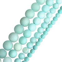 Dyed Jade Beads, Round, imitation amazonite & different size for choice & frosted, Hole:Approx 1-2mm, Sold By Strand