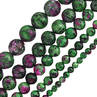 Unakite Beads, Ruby i Zoisite, Runde, forskellig størrelse for valg, Hole:Ca. 1-2mm, Solgt Per Ca. 15 inch Strand