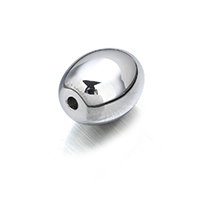 Perlas de acero inoxidable, Óvalo, color original, 12x9.50x9.50mm, agujero:aproximado 1mm, 50PCs/Grupo, Vendido por Grupo