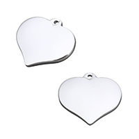 Stainless Steel Heart Pendants, original color, 17x15.50x2.50mm, Hole:Approx 1mm, 50PCs/Lot, Sold By Lot