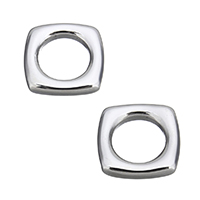 vinculação de anel de aço inoxidável, Quadrado, cor original, 14.50x14.50x3mm, Buraco:Aprox 9mm, 50PCs/Lot, vendido por Lot