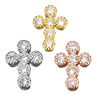 Cubic Zirconia Micro Pave Brass Beads Cross plated micro pave cubic zirconia nickel lead & cadmium free Approx 0.8mm Sold By Lot