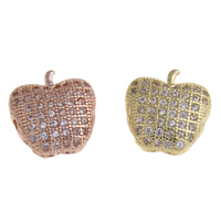 Cubic Zirconia Micro Pave Brass Beads Apple plated micro pave cubic zirconia & hollow nickel lead & cadmium free Approx 1mm Sold By PC