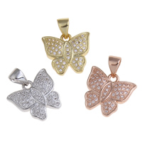 Cubic Zirconia Micro Pave Brass Pendant Butterfly plated micro pave cubic zirconia nickel lead & cadmium free Approx Sold By PC