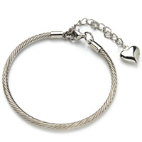 European Bracelet Chain, Messing, met 5cm extender keten, platinum plated, nikkel, lood en cadmium vrij, 190mm, Lengte Ca 7.5 inch, 2strengen/Bag, Verkocht door Bag