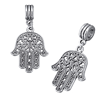 Tibetan Style Hamsa Pendants, antique silver color plated, Islamic jewelry & without troll & hollow, nickel, lead & cadmium free, 22x28x1.5mm, 40mm, Hole:Approx 5mm, 100PCs/Lot, Sold By Lot