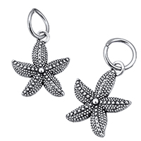 Tibetan Style Animal Pendants, Starfish, antique silver color plated, nickel, lead & cadmium free, 19x22x3mm, Hole:Approx 8mm, 100PCs/Lot, Sold By Lot