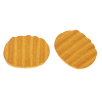 Alimentos Resina Cabochon, Biscoito, traseira plana, amarelo, 22x29x5mm, 100PCs/Bag, vendido por Bag