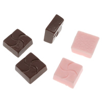 Food Resin Cabochon, Chocolate, flat back, more colors for choice, 16x7mm, 100PCs/Bag, Sold By Bag
