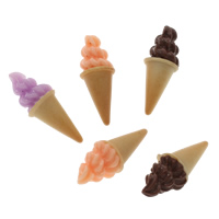 Alimentation Résine Cabochon, crème glacée, plus de couleurs à choisir, 11x31mm, 100PC/sac, Vendu par sac