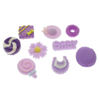 Fashion Resin Cabochons flat back & mixed purple - Sold By Bag